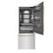 Autograph Edition 30 In. 16.1 Cu. Ft. Built-in Bottom Freezer Refrigerator With Water Dispenser And Ice Maker In Satin Stainless Steel With Graphite Gray Interior And Champagne Bronze Accents