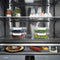 Autograph Edition 30 In. 16.1 Cu. Ft. Built-in Bottom Freezer Refrigerator With Water Dispenser And Ice Maker In Satin Stainless Steel With Graphite Gray Interior And Polished Gold Accents