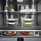 Autograph Edition 30 In. 16.1 Cu. Ft. Built-in Bottom Freezer Refrigerator With Water Dispenser And Ice Maker In Satin Stainless Steel With Graphite Gray Interior And Matte Black Accents