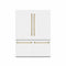 Autograph Edition 60 In. 32.2 Cu. Ft. French Door Built-in Bottom Freezer Refrigerator With Water Dispenser And Ice Maker In White Matte With Graphite Gray Interior And Polished Gold Accents