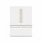 Autograph Edition 60 In. 32.2 Cu. Ft. French Door Built-in Bottom Freezer Refrigerator With Water Dispenser And Ice Maker In White Matte With Graphite Gray Interior And Polished Gold Accents