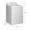 6.2 cu. ft. Capacity Electric Dryer with Up To 120 ft. Venting and Shallow Depth