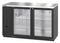 Refrigerator, Two Section, Black Vinyl Back Bar Back Bar, Glass Doors