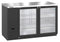 Refrigerator, Two Section, Black Vinyl Back Bar Back Bar, Glass Doors
