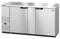 Refrigerator, Two Section, Stainless Steel Back Bar Back Bar, Solid Doors
