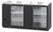 Refrigerator, Two Section, Black Vinyl Back Bar Back Bar, Glass Doors