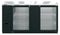 Refrigerator, Two Section, Black Vinyl Back Bar Back Bar, Glass Doors
