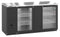 Refrigerator, Two Section, Black Vinyl Back Bar Back Bar, Glass Doors