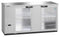 Refrigerator, Two Section, Stainless Steel Back Bar Back Bar, Glass Doors