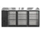 Refrigerator, Three Section, Black Vinyl Back Bar Back Bar, Glass Doors
