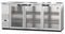 Refrigerator, Three Section, Stainless Steel Back Bar Back Bar, Glass Doors