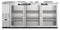 Refrigerator, Three Section, Stainless Steel Back Bar Back Bar, Glass Doors