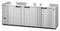 Refrigerator, Three Section, Stainless Steel Back Bar Back Bar, Solid Doors