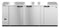 Refrigerator, Three Section, Stainless Steel Back Bar Back Bar, Solid Doors
