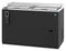 Refrigerator, Two Section, Black Vinyl Back Bar Bottle Cooler, Slide Top Doors