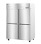 Heated Cabinet, Two Section Upright, Half Stainless Doors with Lock