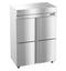 Heated Cabinet, Two Section Upright, Half Stainless Doors with Lock