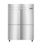 Heated Cabinet, Two Section Upright, Half Stainless Doors with Lock