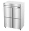 Heated Cabinet, Two Section Upright, Half Stainless Doors with Lock