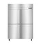 Heated Cabinet, Two Section Pass Thru Upright, Half Stainless Doors with Lock