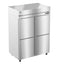 Heated Cabinet, Two Section Pass Thru Upright, Half Stainless Doors with Lock