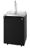 Refrigerator, Single Section, Black Vinyl Back Bar Direct Draw, Solid Door