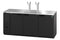 Refrigerator, Three Section, Black Vinyl Back Bar Direct Draw, Solid Doors