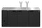 Refrigerator, Three Section, Black Vinyl Back Bar Direct Draw, Solid Doors