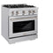 30 in. 4.2 cu. ft. Select Dual Fuel Range with 4 Burner Gas Cooktop and Electric Convection Oven