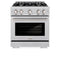30 in. 4.2 cu. ft. Select Dual Fuel Range with 4 Burner Gas Cooktop and Electric Convection Oven
