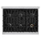 36 in. 5.2 cu. ft. Select Dual Fuel Range with 6 Burner Gas Cooktop and Electric Convection Oven