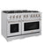 48 in. 6.7 cu. ft. Select Double Oven Dual Fuel Range with 8 Burner Gas Cooktop