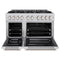 48 in. 6.7 cu. ft. Select Double Oven Dual Fuel Range with 8 Burner Gas Cooktop