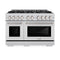 48 in. 6.7 cu. ft. Select Double Oven Dual Fuel Range with 8 Burner Gas Cooktop