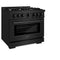 36 in. 5.2 cu. ft. Select Dual Fuel Range with 6 Burner Gas Cooktop and Electric Convection Oven