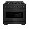 36 in. 5.2 cu. ft. Select Dual Fuel Range with 6 Burner Gas Cooktop and Electric Convection Oven