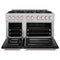 48 in. 6.7 cu. ft. Select Double Oven Dual Fuel Range with 8 Burner Gas Cooktop