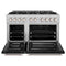 48 in. 6.7 cu. ft. Select Double Oven Dual Fuel Range with 8 Burner Gas Cooktop