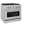 36 in. 5.2 cu. ft. Select Dual Fuel Range with Gas Cooktop and Electric Convection Oven