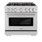 36 in. 5.2 cu. ft. Select Dual Fuel Range with Gas Cooktop and Electric Convection Oven
