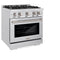 30 in. 4.2 cu. ft. Select Dual Fuel Range with 4 Burner Gas Cooktop and Electric Convection Oven