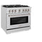 36 in. 5.2 cu. ft. Select Dual Fuel Range with 6 Burner Gas Cooktop and Electric Convection Oven