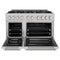 48 in. 6.7 cu. ft. Select Double Oven Dual Fuel Range with 8 Burner Gas Cooktop