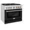 36 in. 5.2 cu. ft. Select Dual Fuel Range with 6 Burner Gas Cooktop and Electric Convection Oven