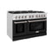 48 in. 6.7 cu. ft. Select Double Oven Dual Fuel Range with 8 Burner Gas Cooktop