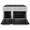48 in. 6.7 cu. ft. Select Double Oven Dual Fuel Range with 8 Burner Gas Cooktop