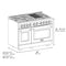 48 in. 6.7 cu. ft. Select Double Oven Dual Fuel Range with 8 Burner Gas Cooktop