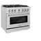 36 in. 5.2 cu. ft. Select Dual Fuel Range with Gas Cooktop and Electric Convection Oven