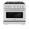 36 in. 5.2 cu. ft. Select Dual Fuel Range with Gas Cooktop and Electric Convection Oven