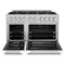 48 in. 6.7 cu. ft. Select Double Oven Dual Fuel Range with 8 Burner Gas Cooktop